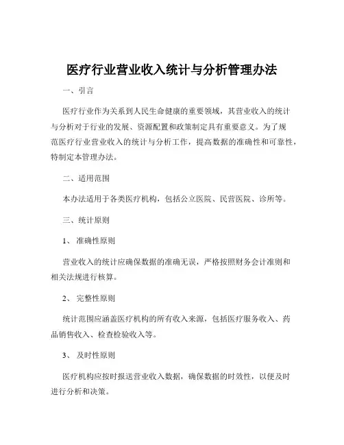 医疗行业营业收入统计与分析管理办法