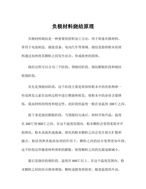 负极材料烧结原理