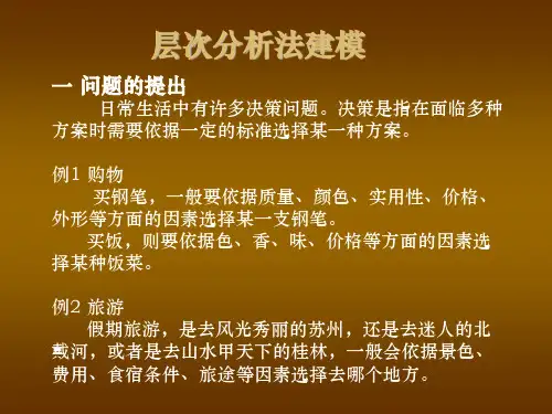 经典层次分析法分析及实例教程