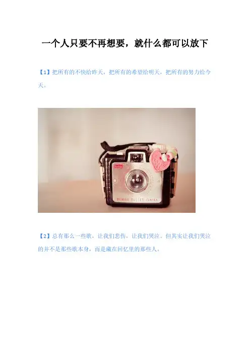 一个人只要不再想要,就什么都可以放下