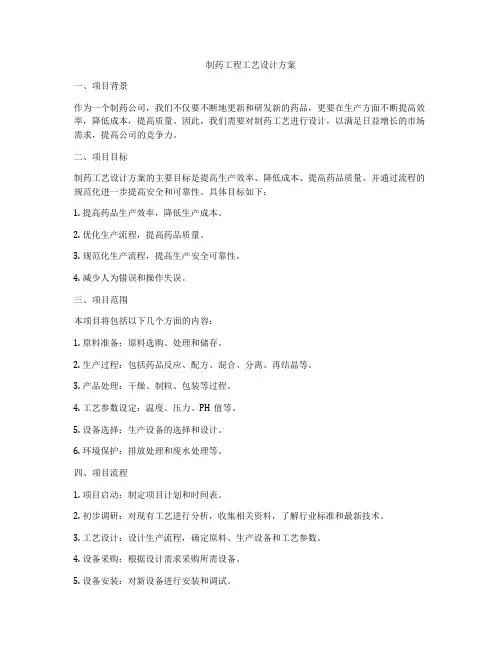 制药工程工艺设计方案