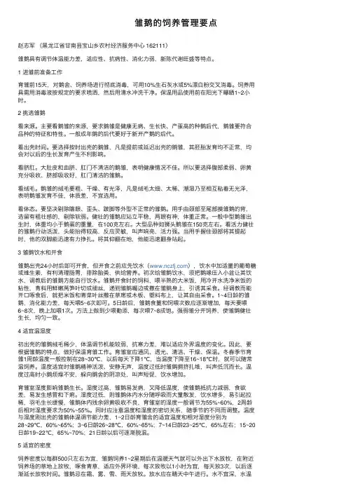 雏鹅的饲养管理要点