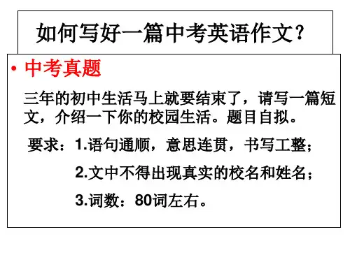 初三英语写作专题复习课课件