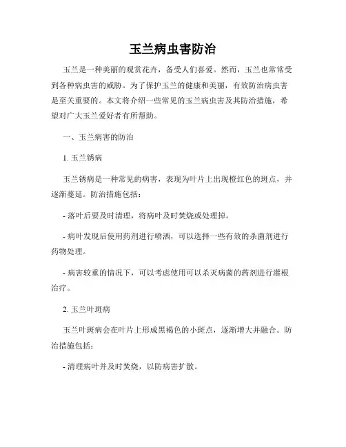 玉兰病虫害防治