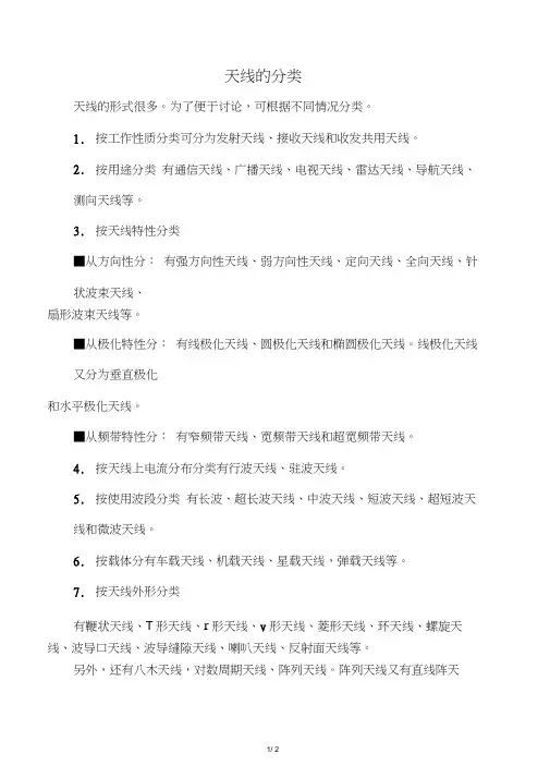 天线的分类