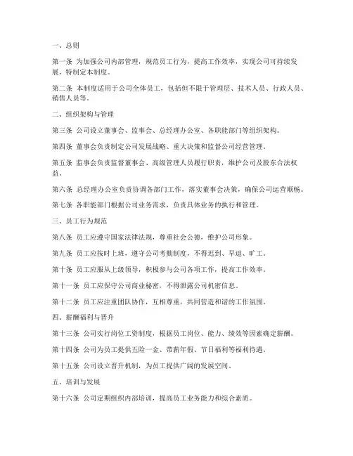公司管理制度马云