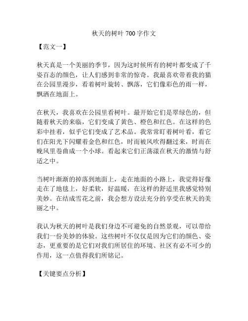 秋天的树叶700字作文