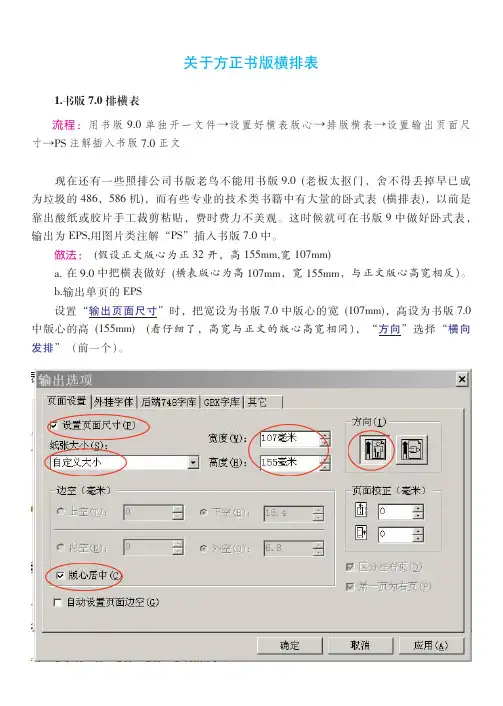方正书版十全大补贴之一(书版里排横表的方法)