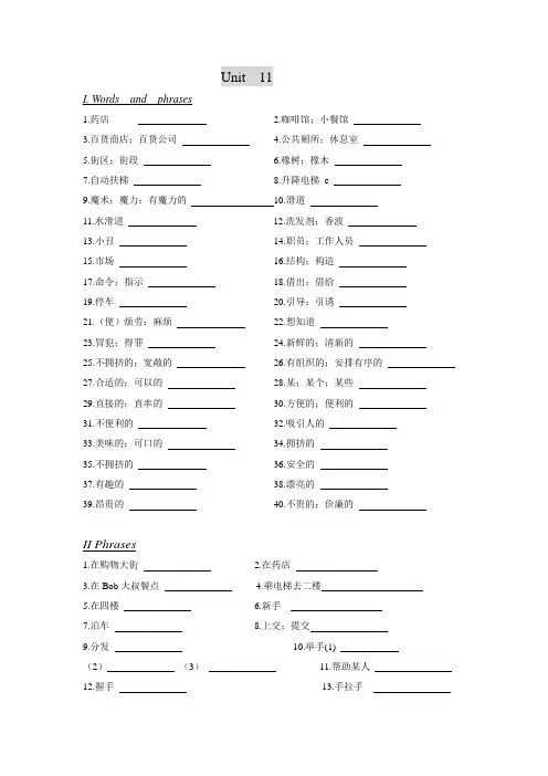 人教社九年级英语UNIT 11  知识点复习