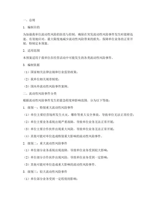 流动性风险应急预案__级