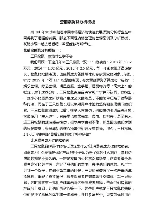 营销案例及分析模板