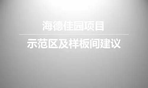 房地产项目示范区及样板间建议