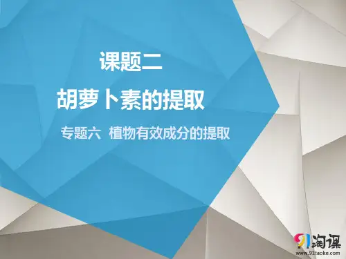 课件7：6.2 胡萝卜素的提取