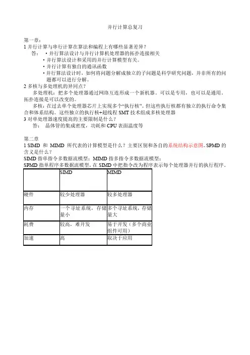 (完整word版)并行计算总复习之秘笈