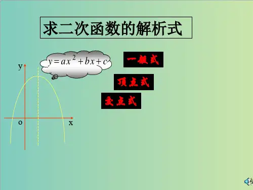 中考专题《求二次函数的解析式》复习课件(共11张PPT)