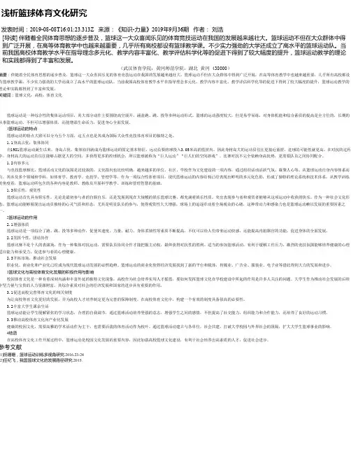 浅析篮球体育文化研究