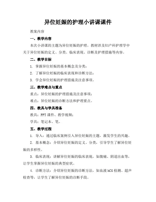 异位妊娠的护理小讲课课件