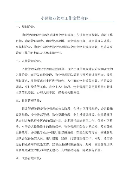 小区物业管理工作流程内容