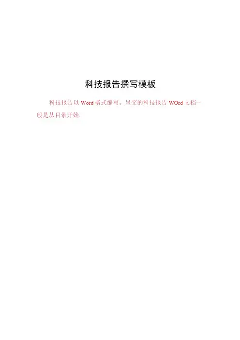 科技报告模板