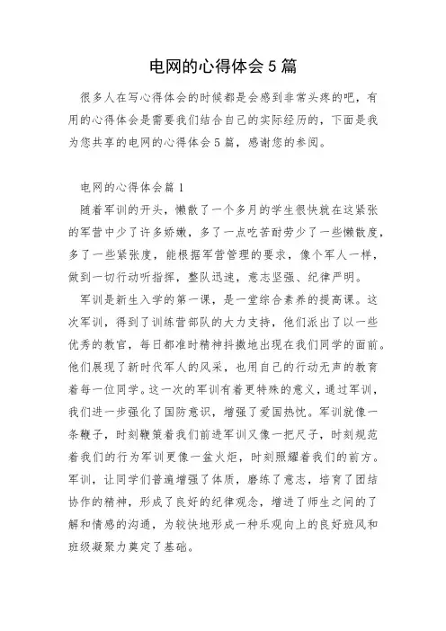 电网的心得体会5篇