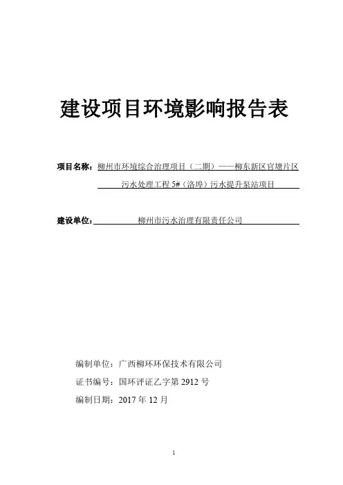 建设项目报告表-柳东新区