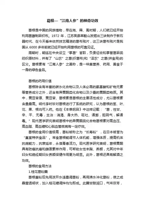 葛根—“江南人参”的神奇功效