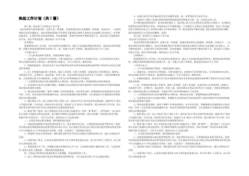 执法工作计划(共5篇) 