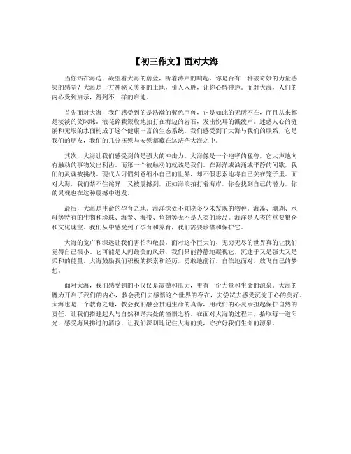 【初三作文】面对大海
