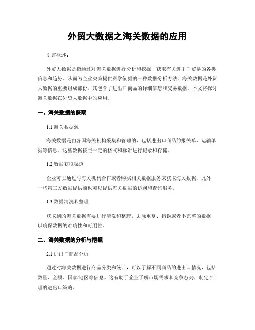 外贸大数据之海关数据的应用