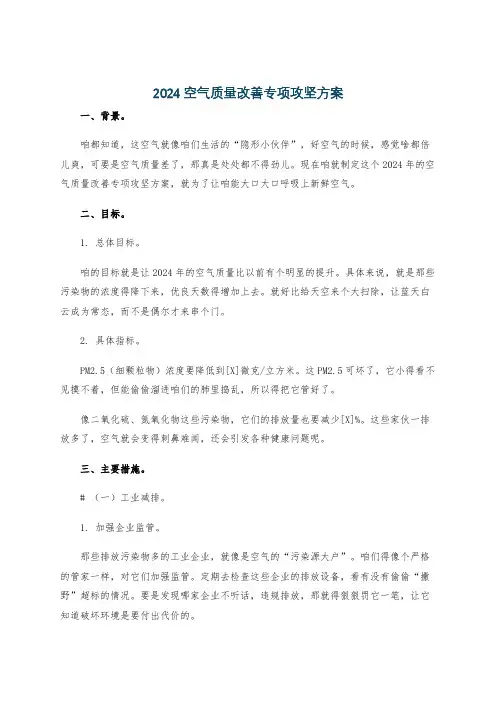 2024空气质量改善专项攻坚方案