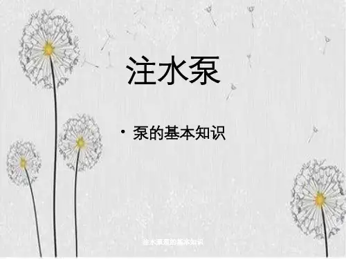 注水泵泵的基本知识