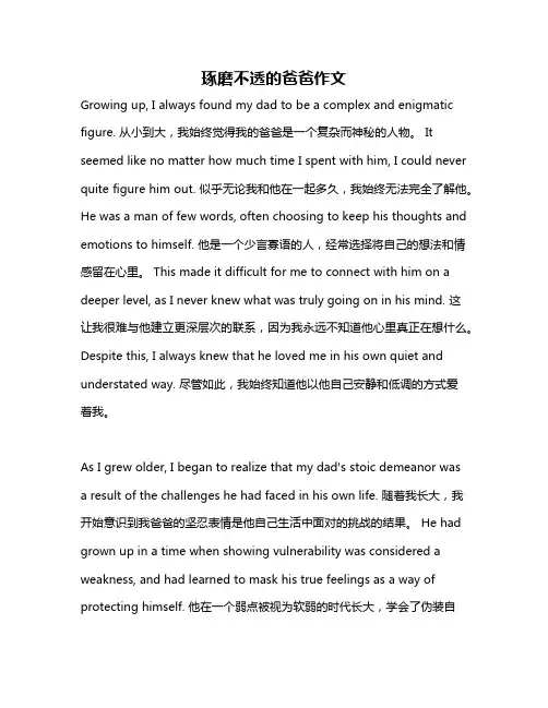 琢磨不透的爸爸作文
