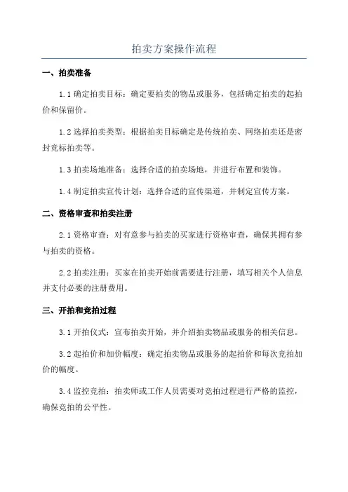 拍卖方案操作流程
