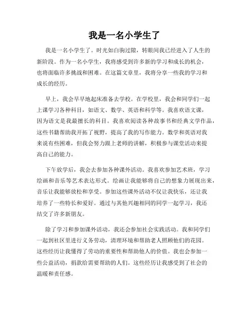 我是一名小学生了