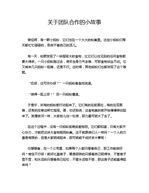 关于团队合作的小故事