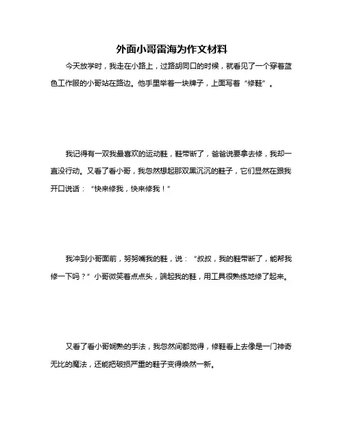 外面小哥雷海为作文材料