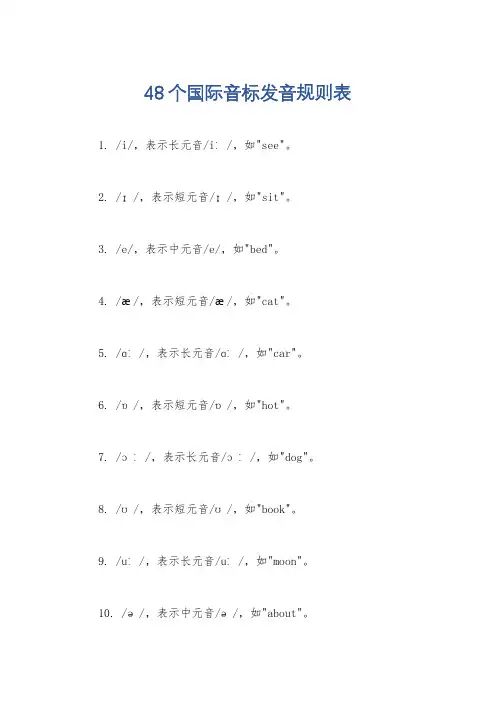 48个国际音标发音规则表
