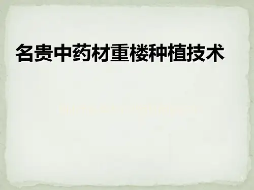 重楼种植技术PPT课件