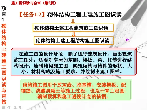 砌体结构土建工程结构施工图识读