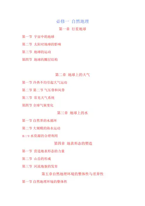地理课本目录