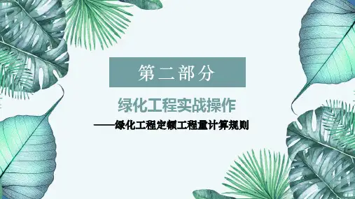 园林绿化工程—绿化工程定额工程量计算规则(园林工程计量与计价课件)
