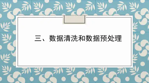 三、数据清洗和数据预处理