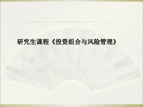 投资组合与风险管理 ppt课件