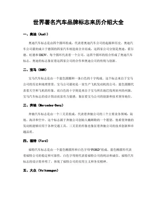 世界著名汽车品牌标志来历介绍大全