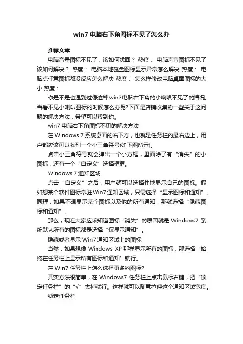 win7电脑右下角图标不见了怎么办