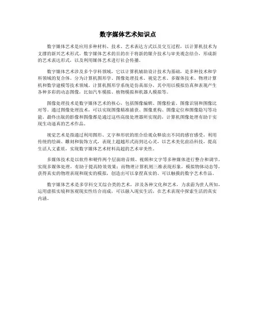 数字媒体艺术知识点