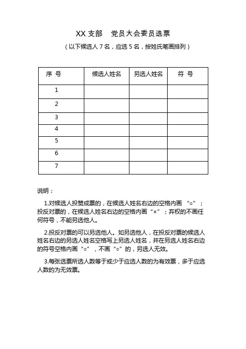 12-党员大会选票