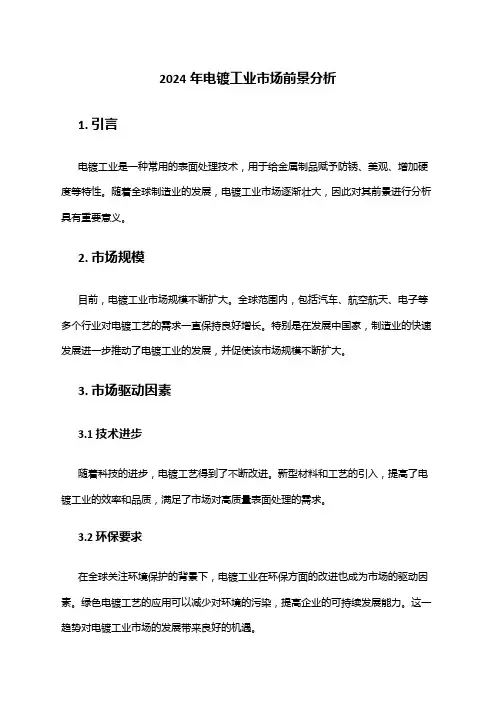 2024年电镀工业市场前景分析