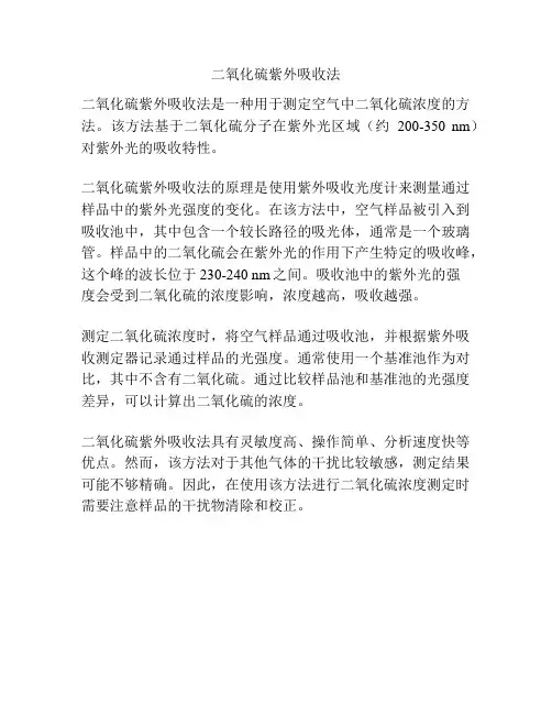二氧化硫紫外吸收法