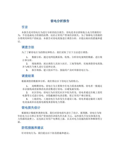 窃电分析报告